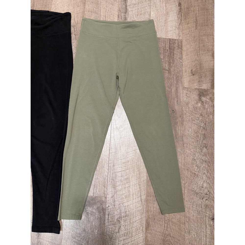 Sonoma Women's Leggings Bundle Black Olive Green Cotton Blend Size Medium - Picture 3 of 11